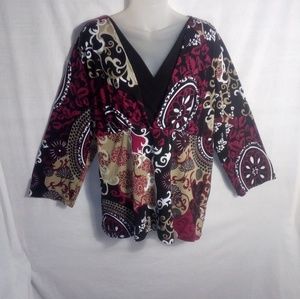 CATO BURGUNDY AND BLACK TOP SIZE 22/24